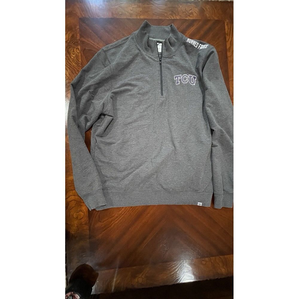 47 brand TCU‎ Horned Frog 1/4 Zip Pullover shirt mens sweater size x-large